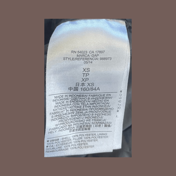 Gap Puffer Jacket | Black | Size XS | Vintage - Picture 6 of 7